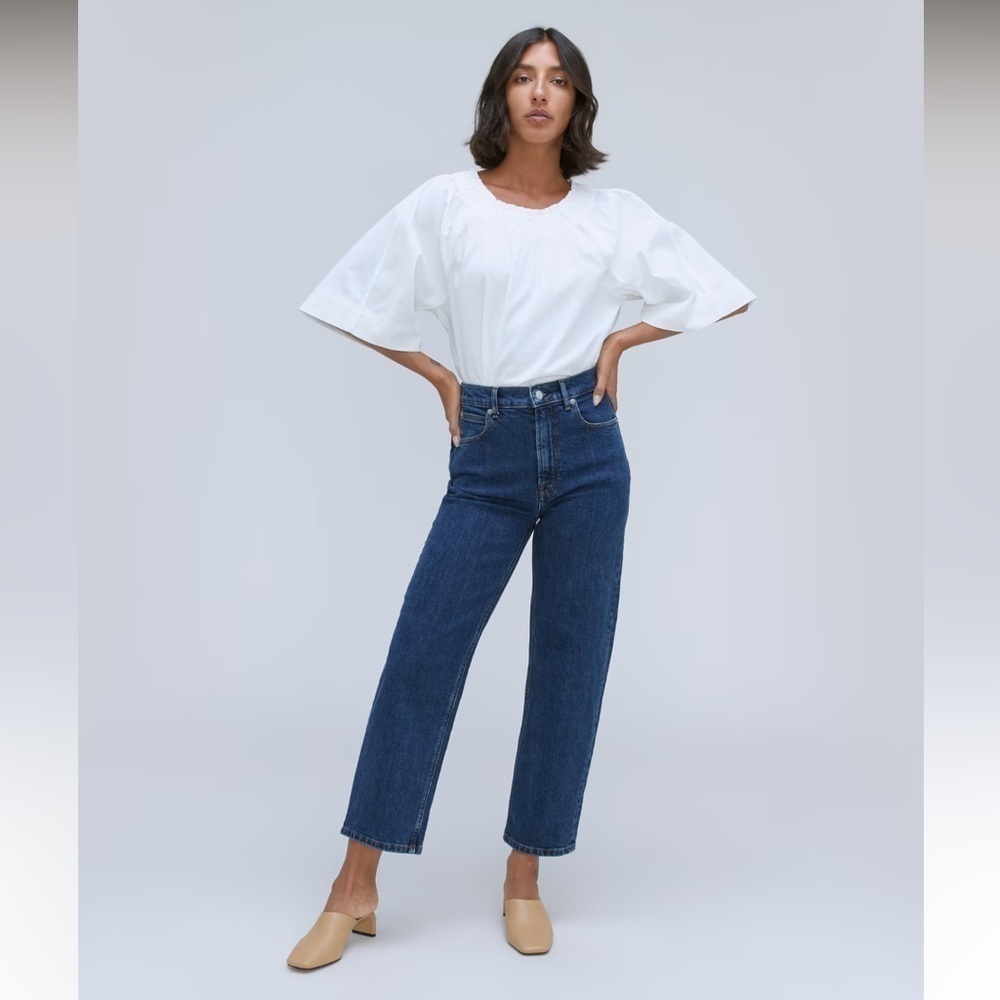 Everlane Women's The Way High Jean Size 41 Straight Regular Blue Organic Cotton